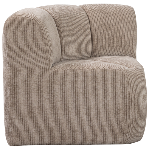 WOOOD eetbankje hoek met rugleuning Mojo - Ribstof - Donker Zand - vtwonen shop