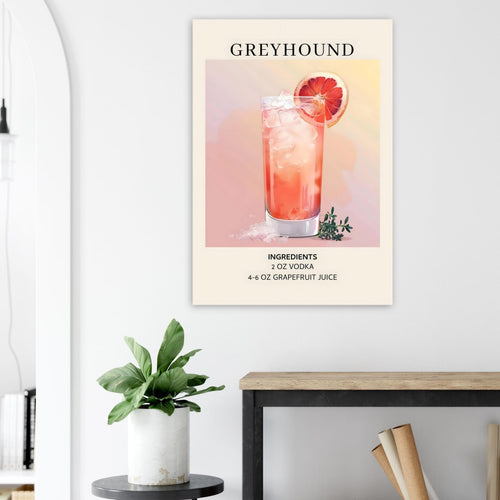 Artfulprints  Greyhound cocktail - Ingrediënten   poster 70x100 cm - vtwonen shop