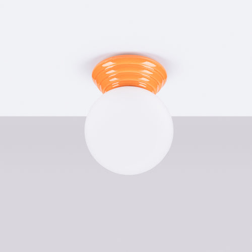 Sollux Lighting Plafondlamp ZORI oranje IP44 - 12x16x12cm