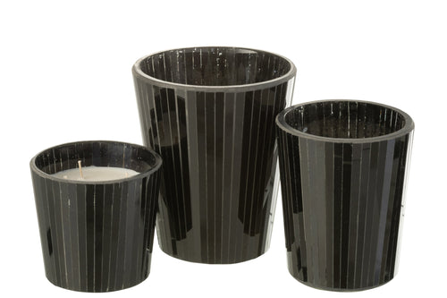 J-Line geurkaars Noa - Spicy Twilight  - glas - zwart - large - 60U