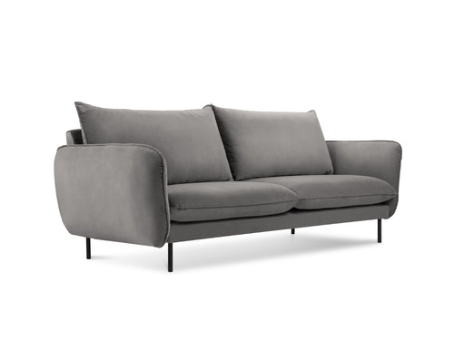 Cosmopolitan Design Bank Vienna 2-zits, flueel, lichtgrijs - 92x160x95cm