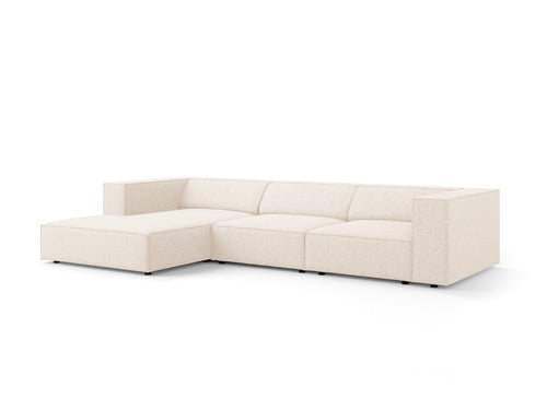 Cosmopolitan Design linker hoekbank Arendal 4-zits, chenille, lichtbeige - 166x284x70cm