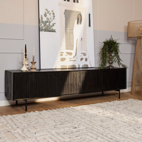 StarFurn Tv-meubel Madison - Zwart Hout - 210x45x55cm