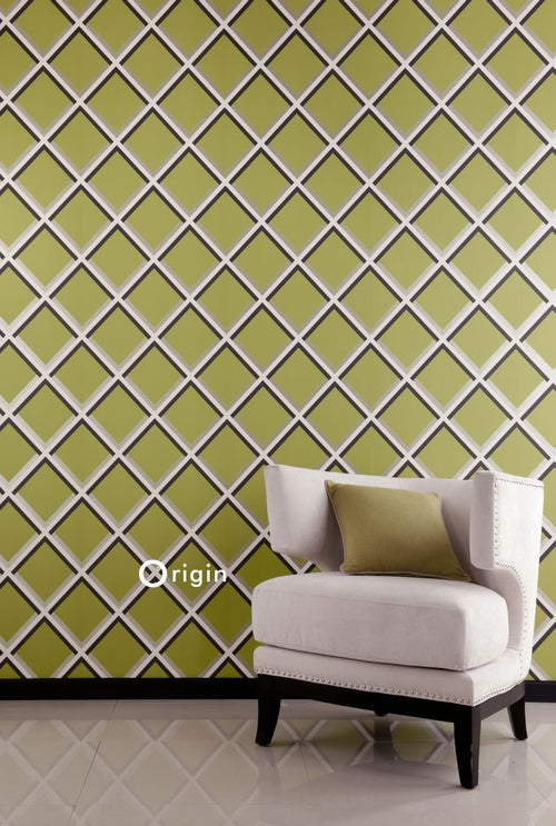 Origin Wallcoverings behang geometrische vormen olijfgroen - 52 cm x 10,05 m - 307125 - vtwonen shop