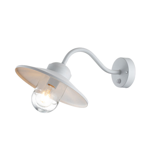 Elstead Klampenborg Buiten Dome Wandlamp Wit, IP44