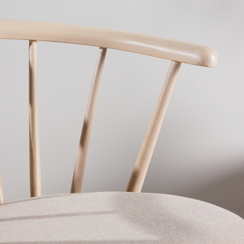 Nest living Paco Houten Eetkamerstoel Vast Zitkussen - whitewash - vtwonen shop