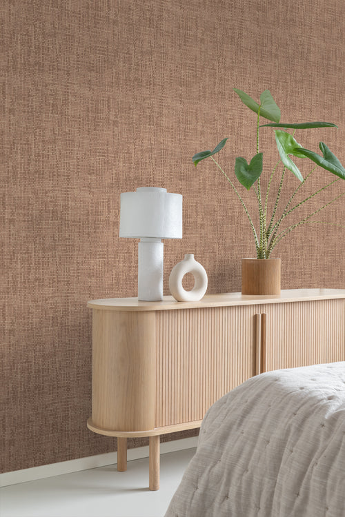 Origin Wallcoverings behang geweven linnenstructuur bruin - 50 x 900 cm - 348052