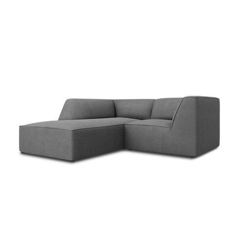 Cosmopolitan Design - Modulaire hoekbank links Siena 3-zits, structurele stof grijs - 180x186x69cm