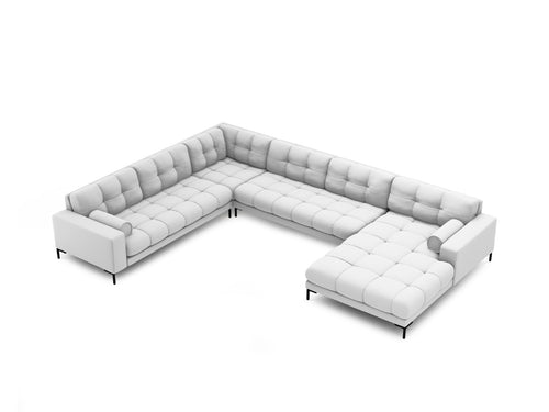Cosmopolitan Design Panoramische hoekbank links Bali 7-zits, structurele stof, lichtgrijs - 256x327x75cm