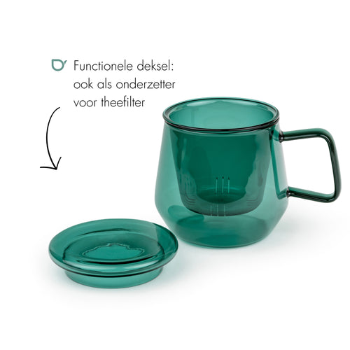 Bredemeijer -Tea for one Livorno glas jadegroen 290ml - vtwonen shop