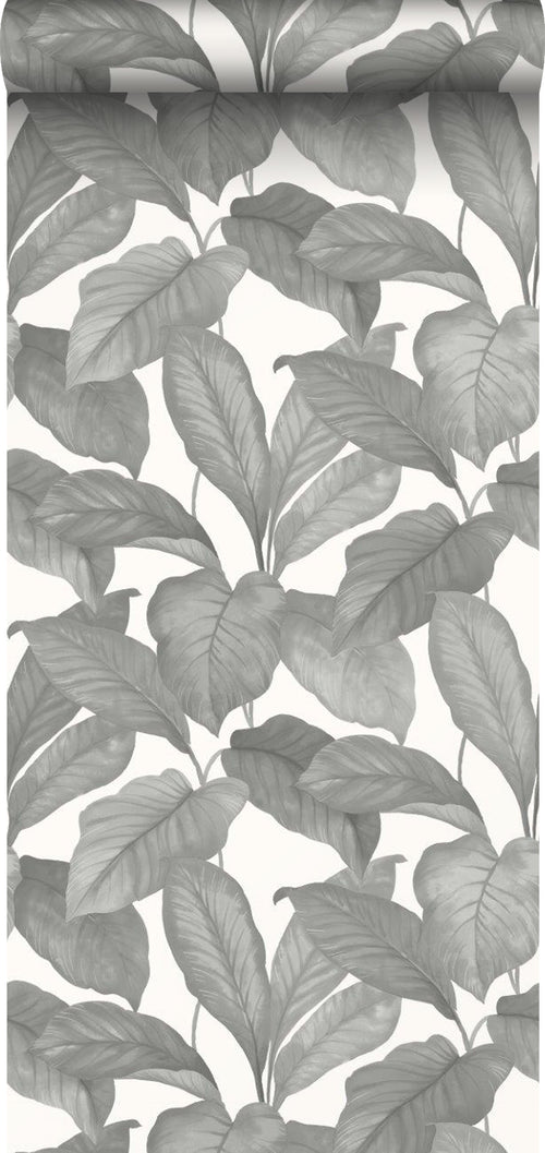 Borastapeter behang bladeren grijs - 53 cm x 10.05 m - 660533 - vtwonen shop