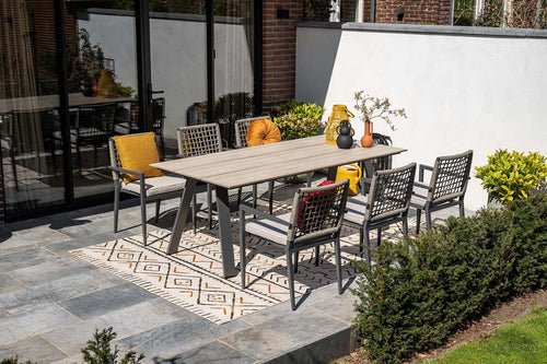 Florance dining fauteuil - carbon black - rope taupe - desert sand - vtwonen shop