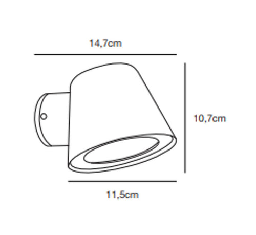 Nordlux Aleria Wandlamp Buiten - GU10 - IP44 - Zwart