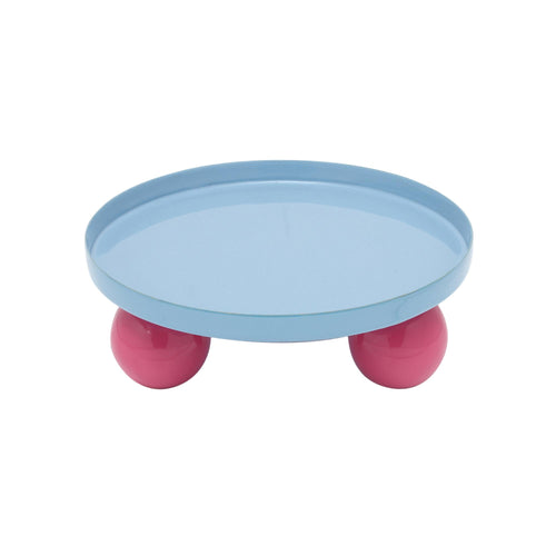 Present Time dienblad Double Funky Round - blauw - Ø20cm - vtwonen shop