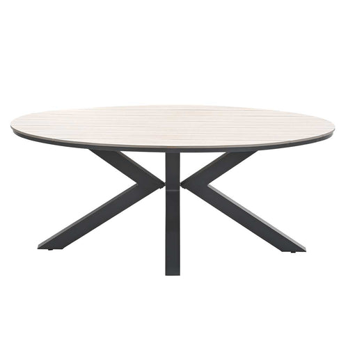 Edison tafel - ovaal - 180x115 cm - carbon black -light teak Vironwood
