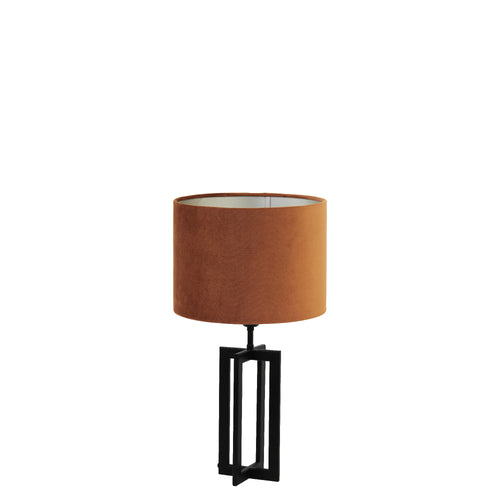 Light & Living tafellamp Mace/Velours - zwart, terra - 30x30x56cm