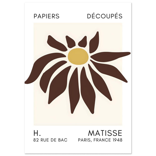 Artfulprints  Matisse – Deep sea dance brown   poster A4 21x29.7 cm