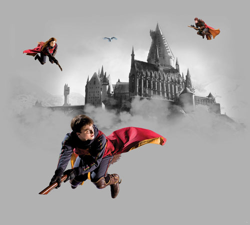 Sanders & Sanders fotobehang Harry Potter Zweinstein grijs en rood - 270 x 300 cm - 601188