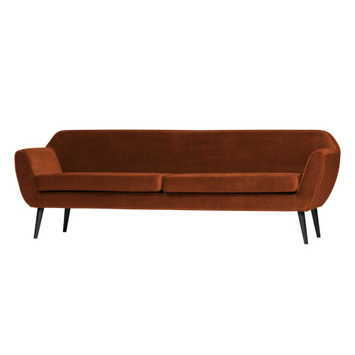 WOOOD 3-zits bank Rocco - Velvet - Roest - 75x230x82