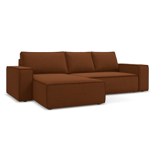 LaMiaSofa hoekbank links Livorno - velours - terracotta - 290x185x82