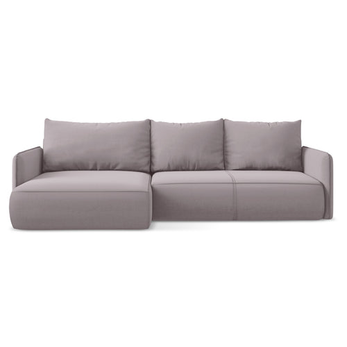 LaMiaSofa hoekbank links Palermo - velours - lavendel - 240x148x86