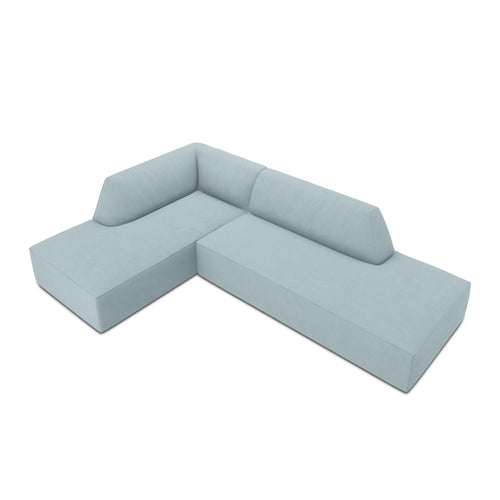Cosmopolitan Design - Modulaire hoekbank links Siena 4-zits, ribfluwelen lichtblauw - 180x273x69cm