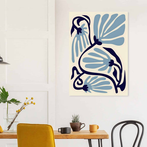 Artfulprints Poster met Lijst Matisse – Ode to a turquoise flower   - 30x40 cm - Turquoise