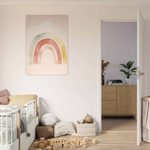 Artfulprints Poster Zachte regenboog   - A4 21x29.7 cm - Meerkleurig