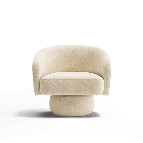 Sia Home - Draaistoel ARLO - krullend fluweel beige 74cm