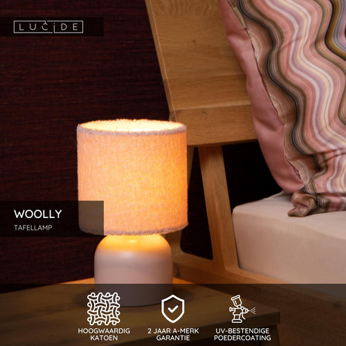 Lucide tafellamp WOOLLY - 1xE14 - Roze