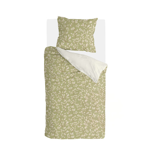 Walra - Dekbedovertrek Blooming Grace - 140x220 cm - Groen / Wit