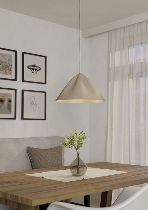 EGLO hanglamp Podere - e27 - ø 42,5 cm - zand - staal