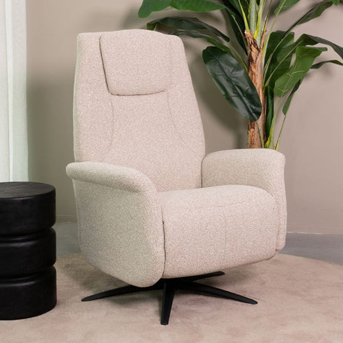 LABEL51 Fauteuil Stockholm Elektrisch - Naturel Bouclé - Draaibaar - vtwonen shop