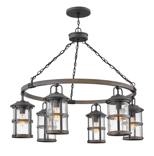 Elstead Hinkley Lakehouse Hanglamp voor buiten, verouderd zink met drijfhoutgrijs, IP44