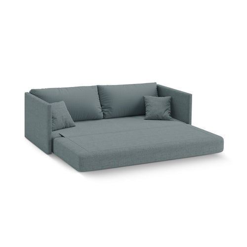 Cosmopolitan Design - Converteerbare bank Shannon 3-zits, structurele stof lichtblauw - 94x209x87cm