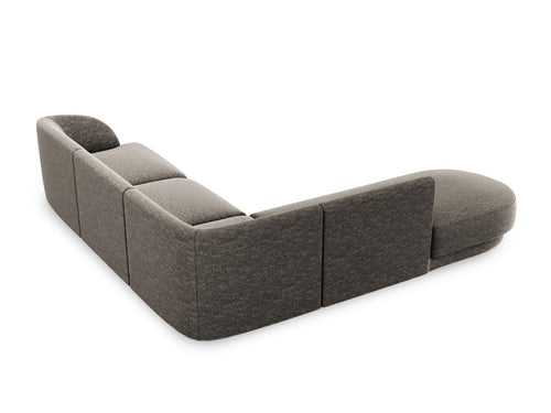 Micadoni linker hoekbank Miley 6-zits, chenille, grijs - 248x255x70cm