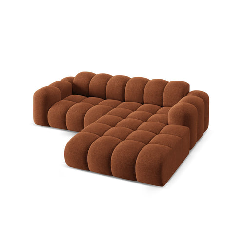 Cosmopolitan Design - Rechter hoekbank Treno 3-zits, chenille baksteen - 184x240x70cm