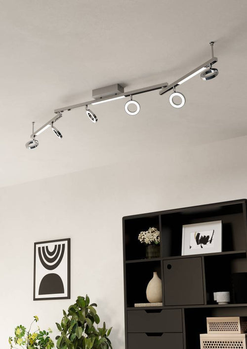 EGLO spot Cardillio 1 - 9 lichts - aluminium, chroom - gesatineerd
