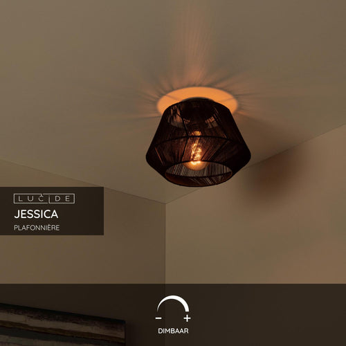Lucide plafonnière JESSICA - 1xE27 - Zwart