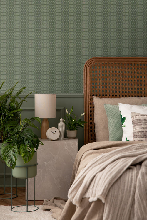 Borastapeter behang geometrische vormen groen - 53 cm x 10.05 m - 660760 - vtwonen shop