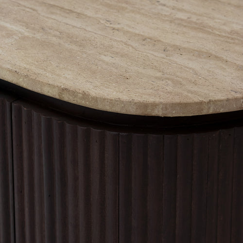 Giga Meubel Tv-Meubel Amber - Mangohout/Metaal/Travertin - Bruin - 160cm - vtwonen shop