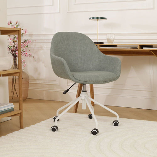 Nolon Nout-Mae Bureaustoel Saliegroen - Armleuning - Wit Onderstel