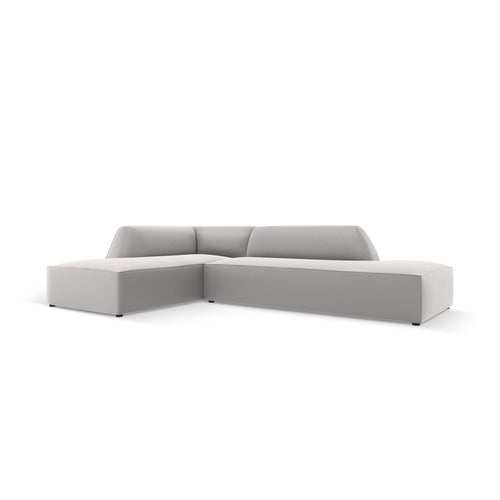 Cosmopolitan Design - Modulaire hoekbank links Siena 4-zits, imitatieleer lichtgrijs - 180x273x69cm