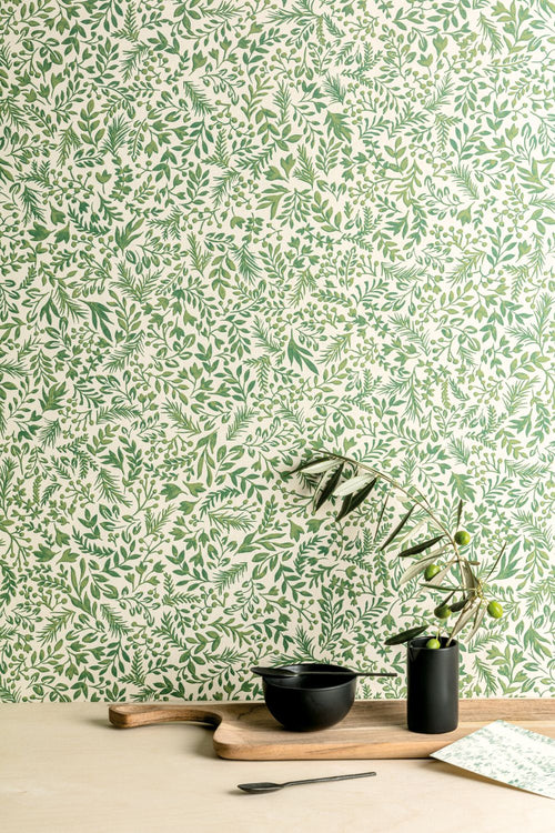 Masureel behang bloemen groen - 53 cm x 10.05 m - 632024