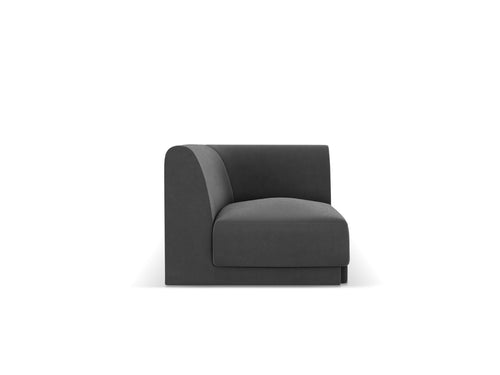 Micadoni Hoekmodule Miley flueel grijs - 90x90x70cm