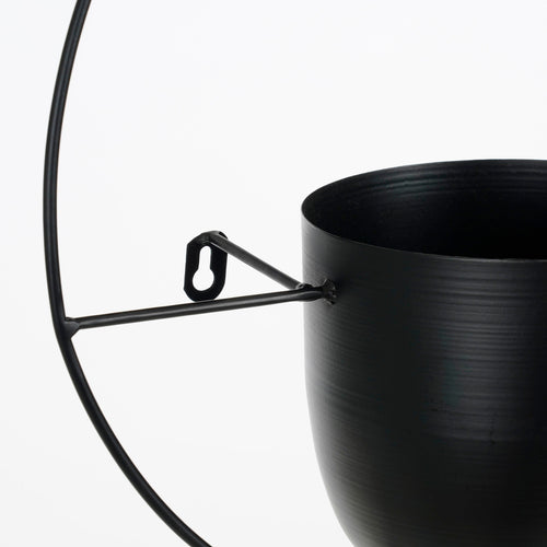 Mica Decorations Dexter Bloempot Wand - L34 x B14 x H34 cm - Zwart