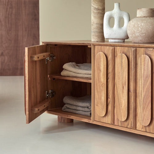 Tikamoon Tv-meubel van massief acacia 145 cm - Naturel - vtwonen shop