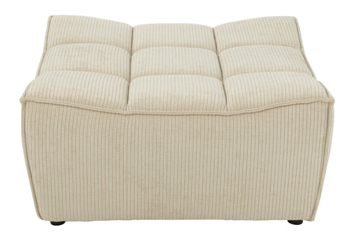 J-Line poef Grid - populierenhout/schuim - beige