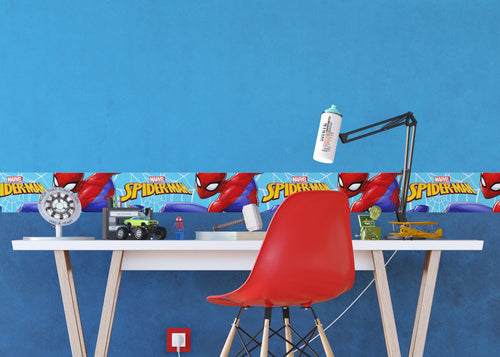 Sanders & Sanders zelfklevende behangrand Spider-Man blauw, rood en geel - 0,14 x 5 m - 600946