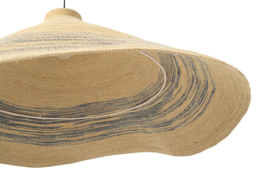 J-Line hanglamp Gestreept - zeegras - naturel/blauw